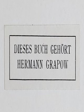 <a href="https://www.meretsegerbooks.com/book.php?id=M1980a" target="_blank">Bookplate of GRAPOW Hermann (German - 1885-1967) - From his copy of Erman's Ein Fall abgekürzter Justiz (M1980a)</a>