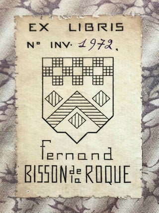 <a href="https://www.meretsegerbooks.com/book.php?id=M6788" target="_blank">Bookplate of BISSON DE LA ROQUE Fernand (French - 1885-1958) - From his copy of Reisner's Outline of the Ancient History of the Sudan (M6788)</a>
