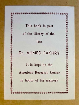 <a href="https://www.meretsegerbooks.com/book.php?id=M10539" target="_blank">Bookplate of FAKHRY Ahmed (Egyptian - 1905-1973) - From his copy of Murtagh's The Copts (M10539)</a>