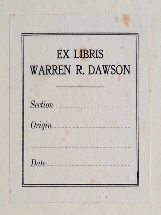 <a href="https://www.meretsegerbooks.com/book.php?id=M2873a" target="_blank">Bookplate of DAWSON Warren Royal (English - 1888-1968) - From his copy of Spiegelberg's Studien und Materialien zum Rechtswesen des Pharaonenreiches (M2873a)</a>