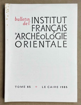 Item #BIFAO85 BIFAO 85. Journal - single issue