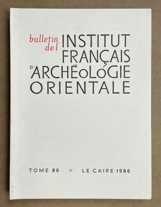 Item #BIFAO86 BIFAO 86. Journal - single issue