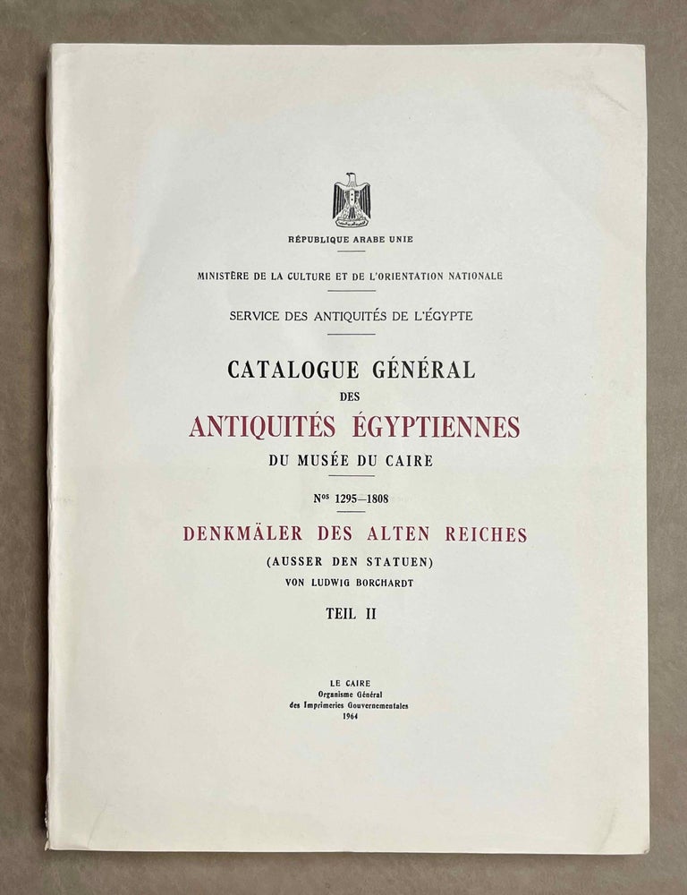 Item #C0008b Denkm&auml;ler des alten Reiches - Tome II (Catalogue G&eacute;n&eacute;ral du Mus&eacute;e du Caire). BORCHARDT Ludwig.[newline]C0008b-00.jpeg