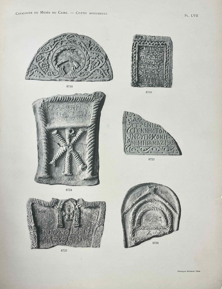 Item #C0021b Coptic monuments (Catalogue G&eacute;n&eacute;ral du Mus&eacute;e du Caire, Nos 8001-8741). CRUM Walter Ewing.