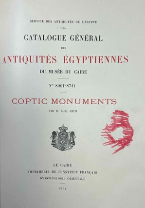 Coptic monuments (Catalogue Général du Musée du Caire, Nos 8001-8741)