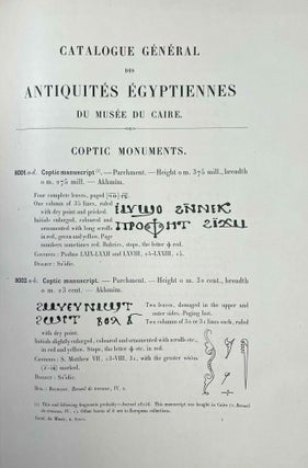 Coptic monuments (Catalogue Général du Musée du Caire, Nos 8001-8741)