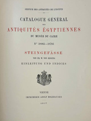 Steingef&auml;sse - Steingef&auml;sse & Einleitung und indices (complete set) (Catalogue G&eacute;n&eacute;ral du Mus&eacute;e du Caire)[newline]C0028b-03.jpeg