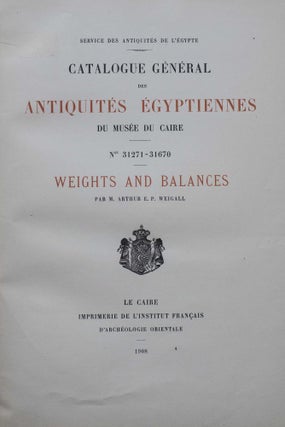 Weights and balances (Catalogue Général du Musée du Caire)