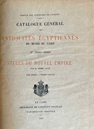 Stèles du Nouvel Empire. Tome I, fasc. I & II (Catalogue Général du Musée du Caire, Nos 34001-34064 & 34065-34186) Fasc. 3 (complete set)[newline]C0064a-02.jpeg