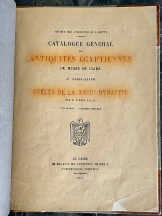Stèles du Nouvel Empire. Tome I, fasc. I & II (Catalogue Général du Musée du Caire, Nos 34001-34064 & 34065-34186) Fasc. 3 (complete set)[newline]C0064a-10.jpeg