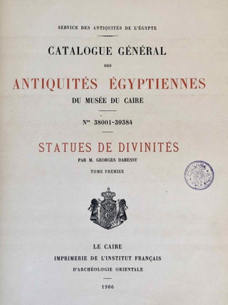 Statues de divinités. Tomes I & II (complete set) (Catalogue Général du Musée du Caire, Nos 38001-39348)[newline]C0068c-05.jpeg