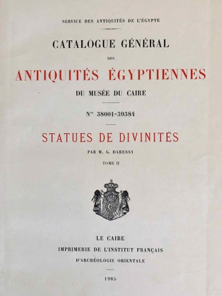 Statues de divinités. Tomes I & II (complete set) (Catalogue Général du Musée du Caire, Nos 38001-39348)[newline]C0068c-19.jpeg