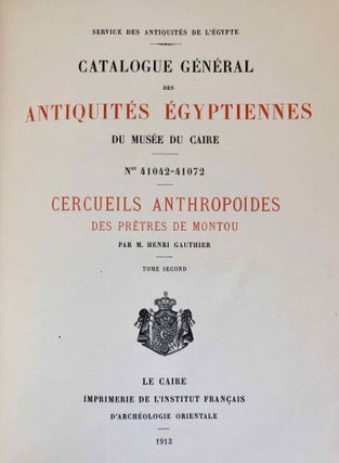 Cercueils anthropoïdes des prêtres de Montou. 2 volumes, complete set. (Catalogue Général du Musée du Caire, Nos 41042-41048 & 41049-41072)[newline]C0072c-14.jpeg