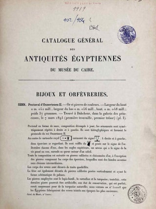 Bijoux et orfèvreries. Tome I, fasc. 1 (Catalogue Général du Musée du Caire, Nos 52001-52151)[newline]C0087a-04.jpeg