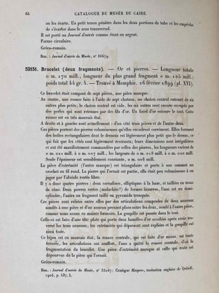 Bijoux et orfèvreries. Tome I, fasc. 1 (Catalogue Général du Musée du Caire, Nos 52001-52151)[newline]C0087a-09.jpeg