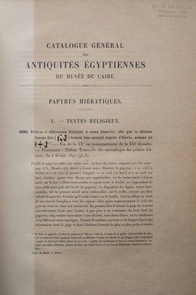 Papyrus hiératiques - Tome I (Catalogue Général du Musée du Caire)