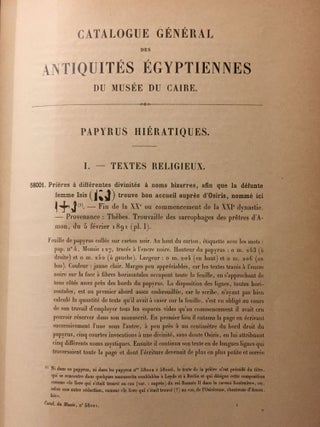 Papyrus hiératiques. Catalogue Général du Musée du Caire.[newline]C0089c-03.jpg