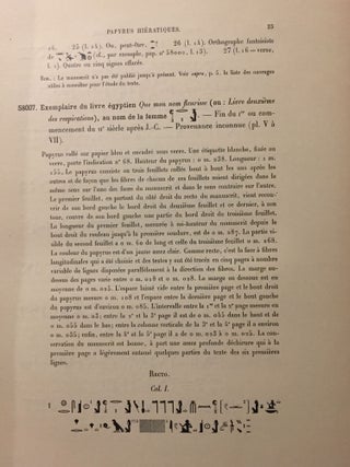 Papyrus hiératiques. Catalogue Général du Musée du Caire.[newline]C0089c-04.jpg