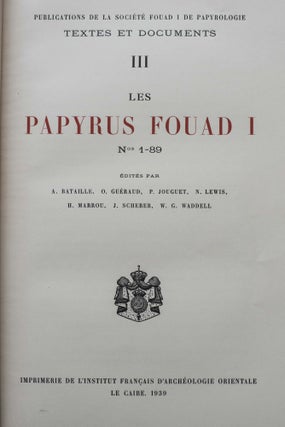 Les papyrus Fouad I. Nos 1-89 & Zenon Papyri V (Catalogue Général du Musée du Caire)[newline]C0095a-03.jpg