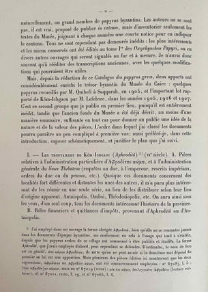 Papyrus grecs d'époque byzantine. Tome I, fasc. 1 & 2 (Catalogue Général du Musée du Caire, Nos 67001-67089 & 67089-67124) Tome II, fasc. 1, 2 & 3 (Catalogue Général du Musée du Caire, Nos 67125-67150 & 67151-67187 & Nos 67188-67278) Tome III. (Catalogue Général du Musée du Caire, Nos 67279-67359) (complete set)