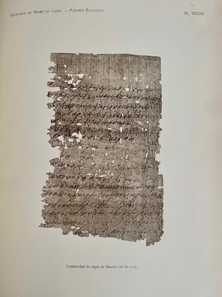 Papyrus grecs d'époque byzantine. Tome I, fasc. 1 & 2 (Catalogue Général du Musée du Caire, Nos 67001-67089 & 67089-67124) Tome II, fasc. 1, 2 & 3 (Catalogue Général du Musée du Caire, Nos 67125-67150 & 67151-67187 & Nos 67188-67278) Tome III. (Catalogue Général du Musée du Caire, Nos 67279-67359) (complete set)[newline]C0099a-15.jpeg