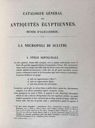 La necropoli di Sciatbi. Vol. I: Testo (Catalogue Général du Musée d'Alexandrie, Nos 1-624)