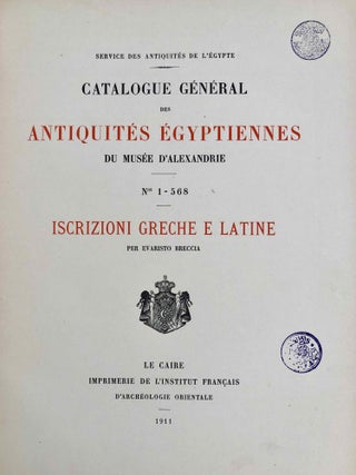 Iscrizioni greche e latine (Catalogue Général du Musée d'Alexandrie, Nos 1-568)[newline]C0112a-05.jpeg