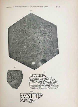 Item #C0112a Iscrizioni greche e latine (Catalogue Général du Musée d'Alexandrie, Nos 1-568)....[newline]C0112a.jpeg