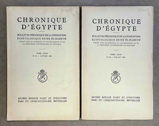 Item #CDE31T6162 Chronique d'Egypte. Tome XXXI. N°61 et 62. Janvier et juillet 1956. Journal -...[newline]CDE31T6162-00.jpeg