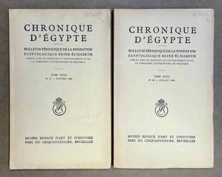 Item #CDE31T6162 Chronique d'Egypte. Tome XXXI. N°61 et 62. Janvier et juillet 1956....