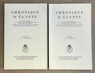 Item #CDE43T8586 Chronique d'Egypte. Tome XLIII. N°85 et 86. Janvier et juillet 1968....