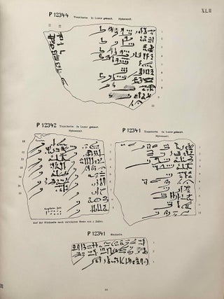 Hieratische Papyrus aus den K&ouml;niglichen Museen zu Berlin. Band I: Rituale f&uuml;r den Kultus des Amon und f&uuml;r den Kultus der Mut. Band II: Hymnen an verschiedene G&ouml;tter. Zusatzkapitel zum Totenbuch. Band III: Schriftst&uuml;cke der VI. dynastie aus Elephantine. Zauberspr&uuml;che f&uuml;r Mutter und Kind. Ostraka. Band IV: Literarische Texte des Mittleren Reiches. I: Die Klagen des Bauern. Band V: Literarische Texte des Mittleren Reiches. II: Die Erz&auml;hlung des Sinuhe und die Hirtengeschichte (complete set)[newline]M0003b-19.jpeg