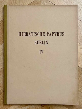 Hieratische Papyrus aus den K&ouml;niglichen Museen zu Berlin. Band I: Rituale f&uuml;r den Kultus des Amon und f&uuml;r den Kultus der Mut. Band II: Hymnen an verschiedene G&ouml;tter. Zusatzkapitel zum Totenbuch. Band III: Schriftst&uuml;cke der VI. dynastie aus Elephantine. Zauberspr&uuml;che f&uuml;r Mutter und Kind. Ostraka. Band IV: Literarische Texte des Mittleren Reiches. I: Die Klagen des Bauern. Band V: Literarische Texte des Mittleren Reiches. II: Die Erz&auml;hlung des Sinuhe und die Hirtengeschichte (complete set)[newline]M0003b-21.jpeg