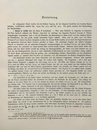 Hieratische Papyrus aus den K&ouml;niglichen Museen zu Berlin. Band I: Rituale f&uuml;r den Kultus des Amon und f&uuml;r den Kultus der Mut. Band II: Hymnen an verschiedene G&ouml;tter. Zusatzkapitel zum Totenbuch. Band III: Schriftst&uuml;cke der VI. dynastie aus Elephantine. Zauberspr&uuml;che f&uuml;r Mutter und Kind. Ostraka. Band IV: Literarische Texte des Mittleren Reiches. I: Die Klagen des Bauern. Band V: Literarische Texte des Mittleren Reiches. II: Die Erz&auml;hlung des Sinuhe und die Hirtengeschichte (complete set)[newline]M0003b-24.jpeg
