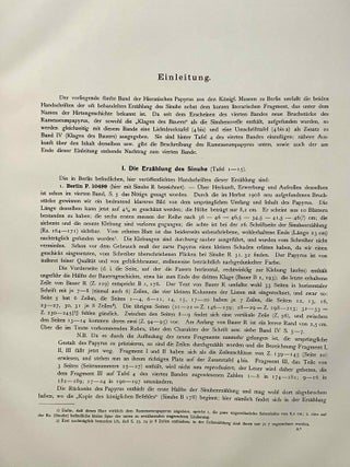Hieratische Papyrus aus den K&ouml;niglichen Museen zu Berlin. Band I: Rituale f&uuml;r den Kultus des Amon und f&uuml;r den Kultus der Mut. Band II: Hymnen an verschiedene G&ouml;tter. Zusatzkapitel zum Totenbuch. Band III: Schriftst&uuml;cke der VI. dynastie aus Elephantine. Zauberspr&uuml;che f&uuml;r Mutter und Kind. Ostraka. Band IV: Literarische Texte des Mittleren Reiches. I: Die Klagen des Bauern. Band V: Literarische Texte des Mittleren Reiches. II: Die Erz&auml;hlung des Sinuhe und die Hirtengeschichte (complete set)[newline]M0003b-32.jpeg