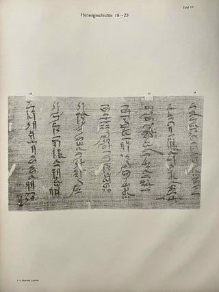 Hieratische Papyrus aus den K&ouml;niglichen Museen zu Berlin. Band I: Rituale f&uuml;r den Kultus des Amon und f&uuml;r den Kultus der Mut. Band II: Hymnen an verschiedene G&ouml;tter. Zusatzkapitel zum Totenbuch. Band III: Schriftst&uuml;cke der VI. dynastie aus Elephantine. Zauberspr&uuml;che f&uuml;r Mutter und Kind. Ostraka. Band IV: Literarische Texte des Mittleren Reiches. I: Die Klagen des Bauern. Band V: Literarische Texte des Mittleren Reiches. II: Die Erz&auml;hlung des Sinuhe und die Hirtengeschichte (complete set)[newline]M0003b-38.jpeg