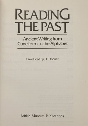 Reading the past. Ancient writing from cuneiform to the alphabet. Compilation of 6 books: 1) Cuneiform 2) Egyptian Hieroglyphs 3) Linear B 4) The Early Alphabet 5) Greek Inscriptions 6) Etruscan[newline]M0008-01.jpg