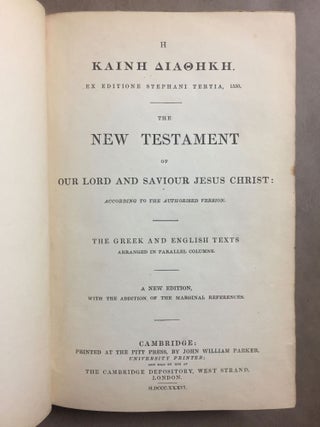The New Testament of our Lord and Saviour Jesus Christ : According to the Authorised Version. The Greek and English Texts arranged in Parallel Columns[newline]M0010-03.jpg