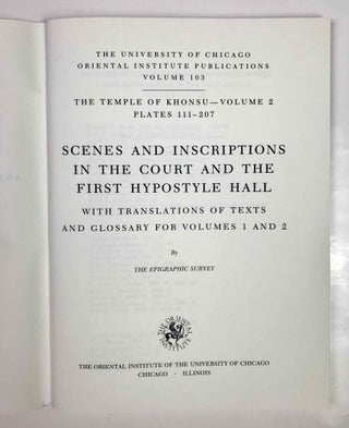 Temple of Khonsu. Vol. I: Scenes of King Herihor in the court. Vol. II: Scenes and inscriptions in the court and the first hypostyle hall (complete set)[newline]M0018b-13.jpeg