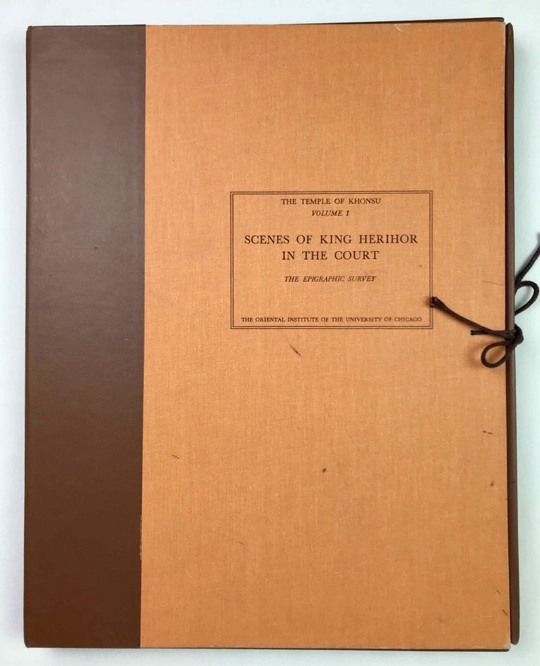 Item #M0018e Temple of Khonsu. Vol. I: Scenes of King Herihor in the court. Vol. II: Scenes and inscriptions in the court and the first hypostyle hall (complete set). AAD - Chicago Institute.[newline]M0018e-00.jpeg