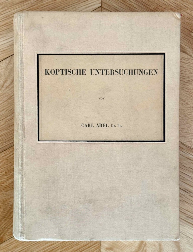 Item #M0061a Koptische Untersuchungen. ABEL Carl.[newline]M0061a-00.jpeg