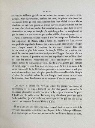 Le culte d'Horus à Edfou au temps des Ptolémées. Tomes I & II (complete set)