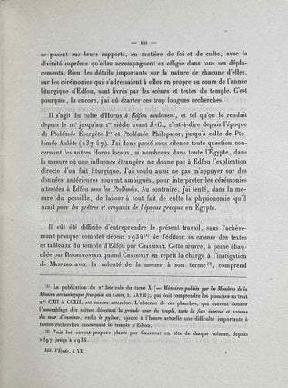 Le culte d'Horus à Edfou au temps des Ptolémées. Tomes I & II (complete set)