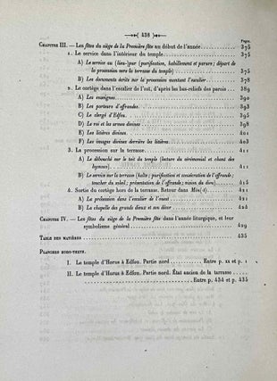 Le culte d'Horus à Edfou au temps des Ptolémées. Tomes I & II (complete set)