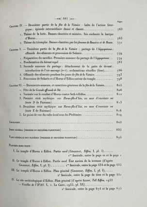 Le culte d'Horus à Edfou au temps des Ptolémées. Tomes I & II (complete set)