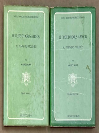 Item #M0068i Le culte d'Horus &agrave; Edfou au temps des Ptol&eacute;m&eacute;es. Tomes I & II (complete...