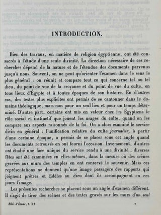Le culte d'Horus &agrave; Edfou au temps des Ptol&eacute;m&eacute;es. Tomes I & II (complete set)