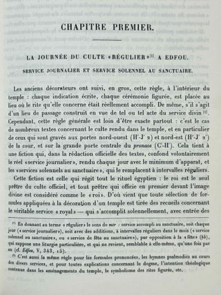 Le culte d'Horus &agrave; Edfou au temps des Ptol&eacute;m&eacute;es. Tomes I & II (complete set)
