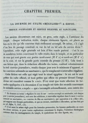 Le culte d'Horus à Edfou au temps des Ptolémées. Tomes I & II (complete set)