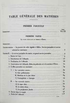 Le culte d'Horus à Edfou au temps des Ptolémées. Tomes I & II (complete set)